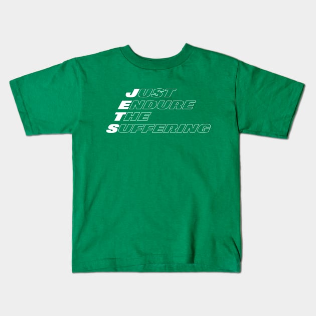 New York Jets Football Just Endure The Suffering Kids T-Shirt by baysideremix